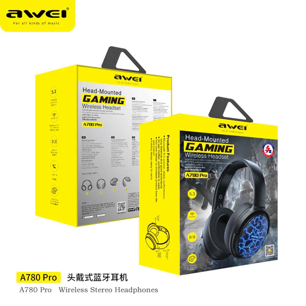 AWEI A780 Pro Wired/Wireless Headset - Image 3