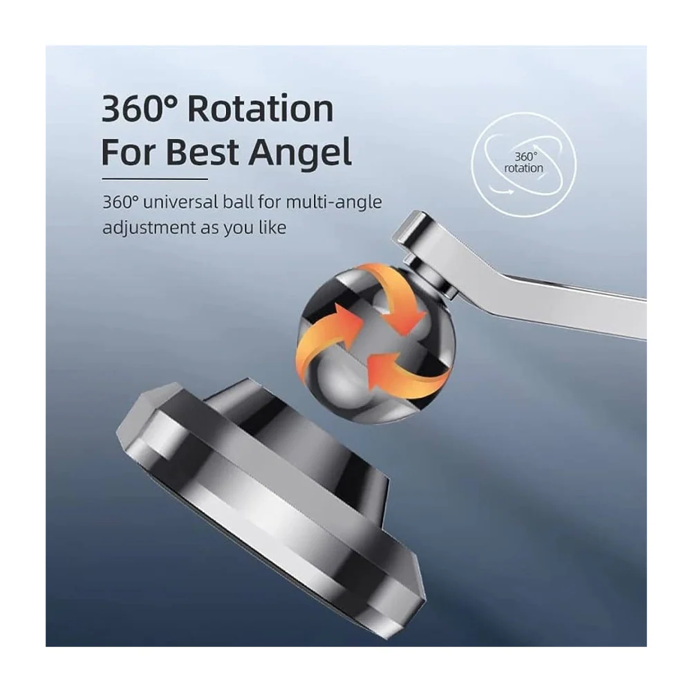 Awei X19 Magnetic Car Phone Holder - Silver - Image 4