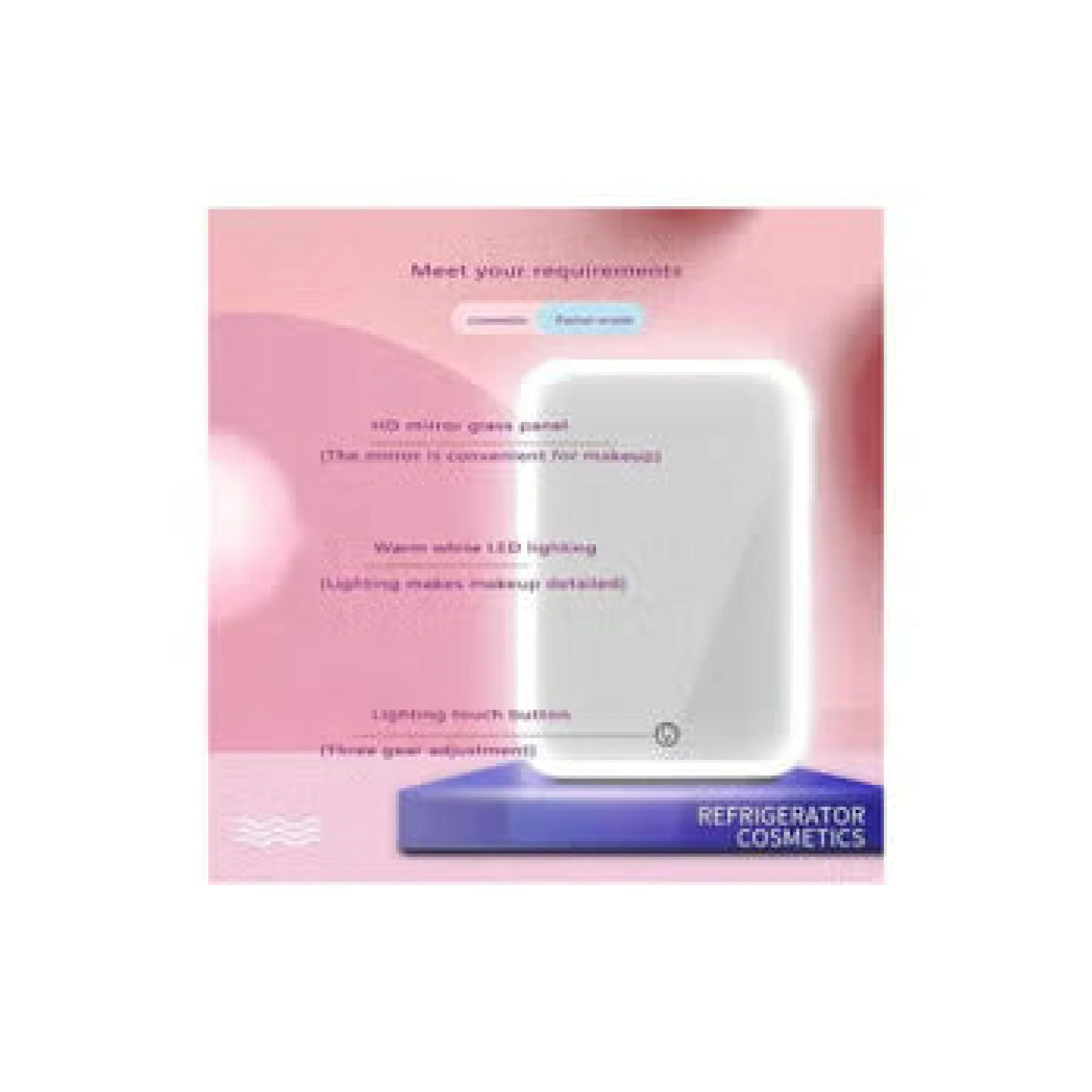 Mini Makeup Beauty Fridge With Mirror - Image 5