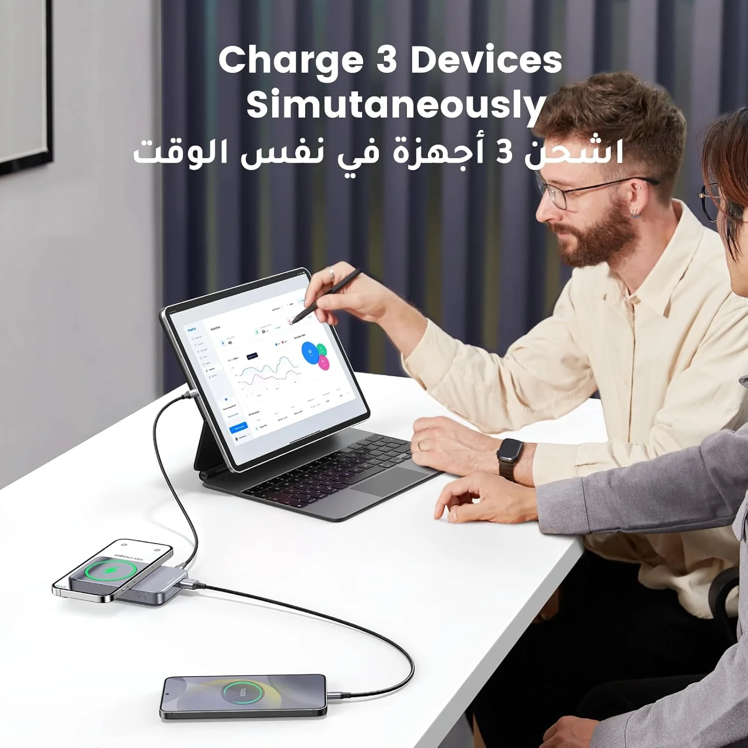 UGREEN 10000mAh Magnetic Wireless Power Bank (PB206) - Image 2