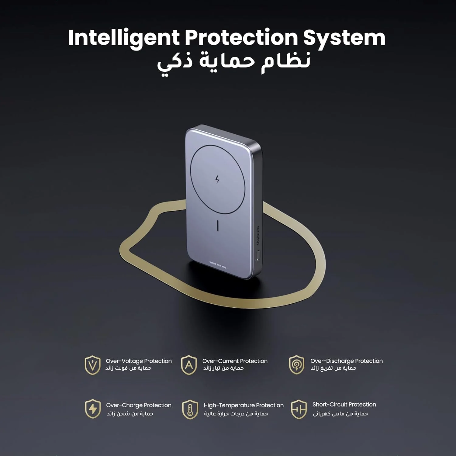 UGREEN 10000mAh Magnetic Wireless Power Bank (PB206) - Image 6